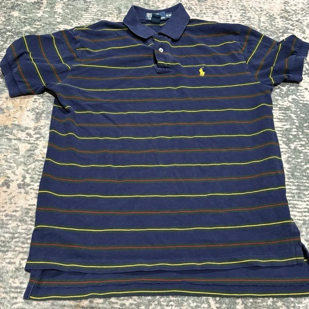 Vintage Ralph Lauren Polo Shirt Mens Size Medium Striped